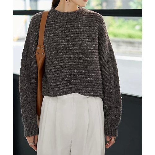 【スタイルデリ/STYLE DELI】の袖だけケーブル編みニットプルオーバー 人気、トレンドファッション・服の通販 founy(ファニー) 　ファッション　Fashion　レディースファッション　Fashion for Women　トップス・カットソー　Cut & Sew Tops　ニット　Knit Tops & Sweaters　カジュアルプルオーバー・ニットトップス　Pullovers & Knit Tops / Casual Pullovers　イエロー　Yellow　インナー　Innerwear　ストレート　Straight, Straight Cut　バランス　Balance, Style Balance　フォルム　Silhouette, Form　ボーダー　Border, Stripe　ポケット　Pocket, Pocket Detail　ミックス　Mix, Mixed Style　無地　Plain, Solid Color　A/W・秋冬　Autumn/Winter　 other-1|ID: prp329100004759892 ipo3291000000034442447