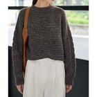 【スタイルデリ/STYLE DELI】の袖だけケーブル編みニットプルオーバー ダークブラウン|ID: prp329100004759892 ipo3291000000035912944