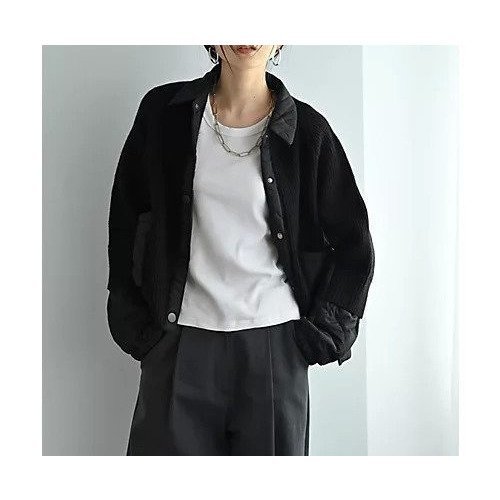 【スタイルデリ/STYLE DELI】の【BLK001】ナイロン切り替えショートブルゾン インテリア・キッズ・メンズ・レディースファッション・服の通販 founy(ファニー)  ファッション Fashion レディースファッション Fashion for Women アウター Coat / Outerwear Collection ブルゾンジャケット・スポーティアウター Blouson Jackets インナー Innerwear 春 Spring 秋 Autumn クール Cool, Chic コンパクト Compact, Small Size コンビ Combo, Combination Style ショート Short, Short Length シンプル Simple, Minimal スウェット / スエット Sweatshirt, Sweatwear デニム Denim, Jeans Material バランス Balance, Style Balance ブルゾン Blouson, Bomber Jacket ベーシック Basic, Essential リブニット Rib Knit, Ribbed Knit ロング Long, Long-Length ワイド Wide, Wide Fit 冬 Winter / This Winter おすすめ Recommended / Our Picks ブラック|ID: prp329100004760587 ipo3291000000034451840