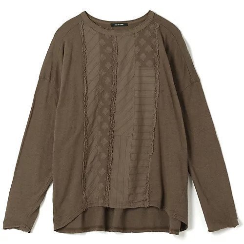 【パドカレ/pas de calais】の25AWルナファ天竺マテリアルMIX インテリア・キッズ・メンズ・レディースファッション・服の通販 founy(ファニー) 　ファッション　Fashion　レディースファッション　Fashion for Women　2025年　2025　2025-2026秋冬・A/W　Autumn/Winter 2025–26 AW25–26　カットオフ　Cut-Off Design　パッチワーク　Patchwork, Mixed Fabric　ミックス　Mix, Mixed Style　ロング　Long, Long-Length　洗える　Machine Washable　ベージュ|ID: prp329100004761744 ipo3291000000034461754