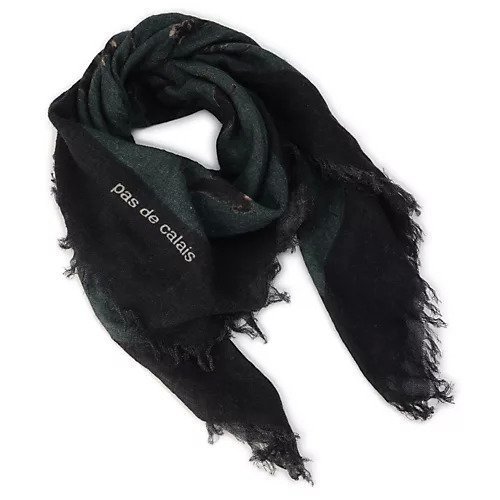 【パドカレ/pas de calais】の25AWCatnoirプリントスカーフ インテリア・キッズ・メンズ・レディースファッション・服の通販 founy(ファニー) 　ファッション　Fashion　レディースファッション　Fashion for Women　2025年　2025　2025-2026秋冬・A/W　Autumn/Winter 2025–26 AW25–26　カットオフ　Cut-Off Design　スカーフ　Scarf, Neckwear　ツイル　Twist, Twisted Detail　フェミニン　Feminine, Girly　フリンジ　Fringe, Tassel　プリント　Print, Printed Pattern　猫　Cat, Kitty　A/W・秋冬　Autumn/Winter　グリーン|ID: prp329100004761816 ipo3291000000034462230