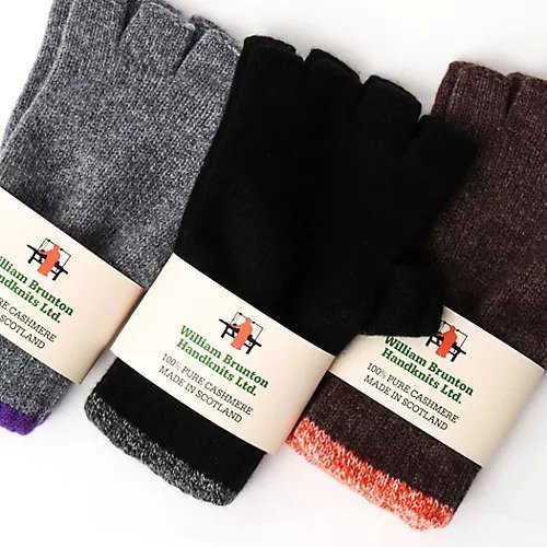 【ノーリーズ グッドマン/NOLLEY'S goodman / MEN】の【William Brunton/ウィリアム・ブラントン】別注カシミヤフィンガーレスグローブ インテリア・キッズ・メンズ・レディースファッション・服の通販 founy(ファニー) ファッション Fashion メンズファッション Fashion for Men アクセサリー Fashion Accessories 手編み Hand-Knitted, Handmade Knit ハンド Hand, Handmade 別注 Limited Edition, Custom Order ギフト プレゼント Gift / Present ブラック|ID: prp329100004762872 ipo3291000000034472887
