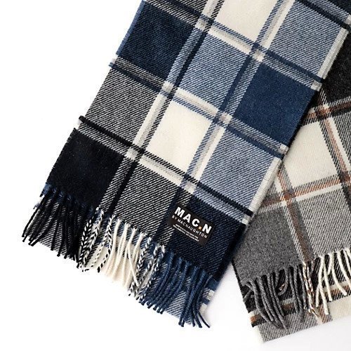 【ノーリーズ グッドマン/NOLLEY'S goodman / MEN】の【MAC.N/マックエヌ】Lambswool Hoy Scarf 25 インテリア・キッズ・メンズ・レディースファッション・服の通販 founy(ファニー) ファッション Fashion メンズファッション Fashion for Men ギフト プレゼント Gift / Present クラシック Classic, Timeless Style コンパクト Compact, Small Size チェック Check, Plaid, Tartan ブロック Block, Solid Block Pattern マフラー Scarf, Muffler エレガント 上品 Elegant ブルー系1|ID: prp329100004762885 ipo3291000000034472982