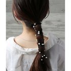 【コレカラ/collecala】のサテン パール ワイヤーリボンポニー ブラック|ID: prp329100004763006 ipo3291000000034474046
