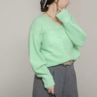 【ノーリーズソフィー/NOLLEY'S sophi】の《手洗い可能》アルパカ混Vネックプルオーバー ミントグリーン|ID: prp329100004763596 ipo3291000000034483530