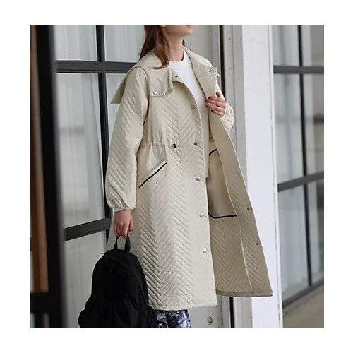 【ジュリエ/Julier】のsoronaキルティングロングコート インテリア・キッズ・メンズ・レディースファッション・服の通販 founy(ファニー) 　ファッション　Fashion　レディースファッション　Fashion for Women　アウター　Coat / Outerwear Collection　コート・ロングコート・ピーコート　Long Coats, Peacoats & More　春　Spring　秋　Autumn　キルティング　Quilted, Quilting　コレクション　Collection, Seasonal Line　軽量　Lightweight, Ultra Light　ジップ　Zip, Zipper　ダウン　Down, Puffer　フィット　Fit, Slim Fit　ブロック　Block, Solid Block Pattern　ヨガ　Yoga, Yoga Wear　リラックス　Relax, Relaxed Fit　ロング　Long, Long-Length　冬　Winter / This Winter　オフホワイト|ID: prp329100004763611 ipo3291000000034483649