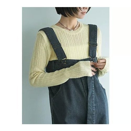 【マージュール/marjour】のRIB KNIT TOPS インテリア・キッズ・メンズ・レディースファッション・服の通販 founy(ファニー) ファッション Fashion レディースファッション Fashion for Women トップス・カットソー Cut & Sew Tops ニット Knit Tops & Sweaters アクリル Acrylic Material イエロー Yellow インナー Innerwear カットソー Cut and Sewn Top サロペット Overalls, Salopette シンプル Simple, Minimal ストレッチ Stretch, Stretchy Fabric ポケット Pocket, Pocket Detail リブニット Rib Knit, Ribbed Knit 冬 Winter / This Winter おすすめ Recommended / Our Picks 旅行 Travel BUTTER YELLOW|ID: prp329100004763745 ipo3291000000034484771