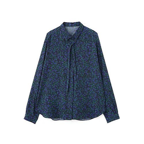 【ヒューマンウーマン/HUMAN WOMAN】のプチフラワープリントボウタイシャツブラウス 人気、トレンドファッション・服の通販 founy(ファニー) 　ファッション　Fashion　レディースファッション　Fashion for Women　トップス・カットソー　Cut & Sew Tops　シャツ・ブラウス・オフィスカジュアル　Elegant Blouses & Button-Ups　花柄・フラワープリント・モチーフ　Floral Prints & Motifs / Flower Pattern Tops　おすすめ　Recommended / Our Picks　スタンダード　Standard, Basic　プリント　Print, Printed Pattern　ボトム　Bottoms, Lower Wear　ループ　Loop, Loop Knit　エレガント 上品　Elegant　other-3|ID: prp329100004767371 ipo3291000000034525277