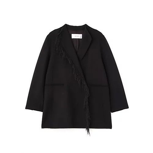 【アドーア/ADORE】のウールリバージャケット インテリア・キッズ・メンズ・レディースファッション・服の通販 founy(ファニー) 　ファッション　Fashion　レディースファッション　Fashion for Women　アウター　Coat / Outerwear Collection　レディースジャケット・軽アウター　Jackets　おすすめ　Recommended / Our Picks　ジャケット　Jacket, Outerwear　スタンダード　Standard, Basic　ダブル　Double, Double-Breasted　フィット　Fit, Slim Fit　フェイス　Face, Facial Design　フリンジ　Fringe, Tassel　エレガント 上品　Elegant　A/W・秋冬　Autumn/Winter　ブラック|ID: prp329100004767381 ipo3291000000034525544