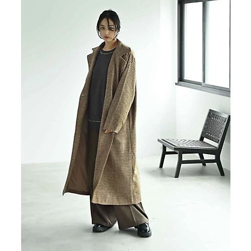 【スタイルデリ/STYLE DELI】の【BLK001】チェックロングコート 人気、トレンドファッション・服の通販 founy(ファニー) 　ファッション　Fashion　レディースファッション　Fashion for Women　アウター　Coat / Outerwear Collection　コート・ロングコート・ピーコート　Long Coats, Peacoats & More　秋　Autumn　クラシカル　Classical, Vintage-Inspired　クール　Cool, Chic　シンプル　Simple, Minimal　ストレート　Straight, Straight Cut　タートル　Turtleneck, Turtle Collar　チェック　Check, Plaid, Tartan　バランス　Balance, Style Balance　フィット　Fit, Slim Fit　ポケット　Pocket, Pocket Detail　マニッシュ　Mannish, Boyish　ロング　Long, Long-Length　ワイド　Wide, Wide Fit　冬　Winter / This Winter　おすすめ　Recommended / Our Picks　エレガント 上品　Elegant　ビジネス 仕事 通勤　Business / Work / Commuting　 other-1|ID: prp329100004767382 ipo3291000000034525551