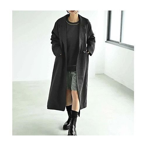 【スタイルデリ/STYLE DELI】の【BLK001】チェックロングコート インテリア・キッズ・メンズ・レディースファッション・服の通販 founy(ファニー) 　ファッション　Fashion　レディースファッション　Fashion for Women　アウター　Coat / Outerwear Collection　コート・ロングコート・ピーコート　Long Coats, Peacoats & More　秋　Autumn　クラシカル　Classical, Vintage-Inspired　クール　Cool, Chic　シンプル　Simple, Minimal　ストレート　Straight, Straight Cut　タートル　Turtleneck, Turtle Collar　チェック　Check, Plaid, Tartan　バランス　Balance, Style Balance　フィット　Fit, Slim Fit　ポケット　Pocket, Pocket Detail　マニッシュ　Mannish, Boyish　ロング　Long, Long-Length　ワイド　Wide, Wide Fit　冬　Winter / This Winter　おすすめ　Recommended / Our Picks　エレガント 上品　Elegant　ビジネス 仕事 通勤　Business / Work / Commuting　ブラック|ID: prp329100004767382 ipo3291000000034525554