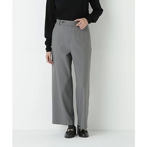 【ヒューマンウーマン/HUMAN WOMAN】の裏起毛セミワイドパンツ インテリア・キッズ・メンズ・レディースファッション・服の通販 founy(ファニー) 　ファッション　Fashion　レディースファッション　Fashion for Women　パンツ　Pants & Trousers　おすすめ　Recommended / Our Picks　シンプル　Simple, Minimal　スタンダード　Standard, Basic　ストレッチ　Stretch, Stretchy Fabric　チェック　Check, Plaid, Tartan　ベーシック　Basic, Essential　エレガント 上品　Elegant　人気　Popular, Best Seller　定番　Standard, Basic Item　無地　Plain, Solid Color　グレー|ID: prp329100004768241 ipo3291000000034535526