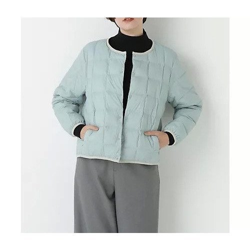 【ヒューマンウーマン/HUMAN WOMAN】の≪TAIONコラボ≫リバーシブルクルーネックダウンブルゾン インテリア・キッズ・メンズ・レディースファッション・服の通販 founy(ファニー) 　ファッション　Fashion　レディースファッション　Fashion for Women　アウター　Coat / Outerwear Collection　ブルゾンジャケット・スポーティアウター　Blouson Jackets　おすすめ　Recommended / Our Picks　アウトドア　Outdoor Clothing　インナー　Innerwear　カットソー　Cut and Sewn Top　コラボ　Collaboration, Collab　ジャケット　Jacket, Outerwear　スタンダード　Standard, Basic　タフタ　Taffeta, Structured Fabric　ダウン　Down, Puffer　ベーシック　Basic, Essential　リバーシブル　Reversible, Two-Sided　人気　Popular, Best Seller　別注　Limited Edition, Custom Order　巾着　Drawstring Bag, Kinchaku　アイスミント&#215;アイスグレー|ID: prp329100004768266 ipo3291000000034535690