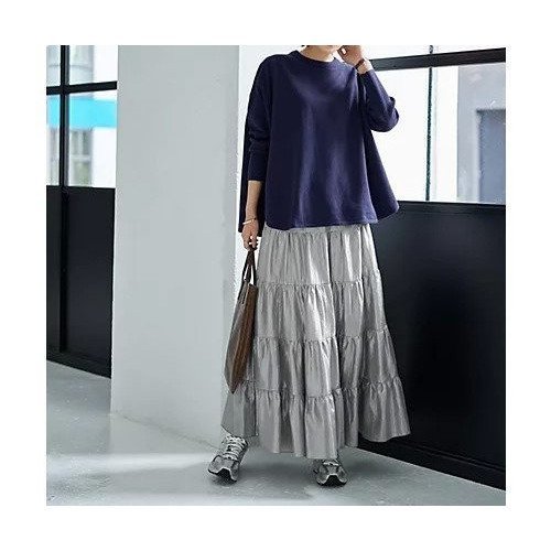 【スタイルデリ/STYLE DELI】の5段ティアードシワ加工グロウスカート 人気、トレンドファッション・服の通販 founy(ファニー) 　ファッション　Fashion　レディースファッション　Fashion for Women　スカート　Skirts　イエロー　Yellow　エアリー　Airy Texture　軽量　Lightweight, Ultra Light　サテン　Satin, Glossy Fabric　シルバー　Silver, Metallic Silver　スリット　Slit, Slit Detail　タイツ　Tights, Legwear　ティアード　Tiered, Tiered Style　ティアードスカート　Tiered Skirt, Flounced Skirt　フレア　Flare, Flared　ポケット　Pocket, Pocket Detail　ループ　Loop, Loop Knit　レギンス　Leggings, Stretch Pants　ロング　Long, Long-Length　冬　Winter / This Winter　A/W・秋冬　Autumn/Winter　other-2|ID: prp329100004768366 ipo3291000000034536404