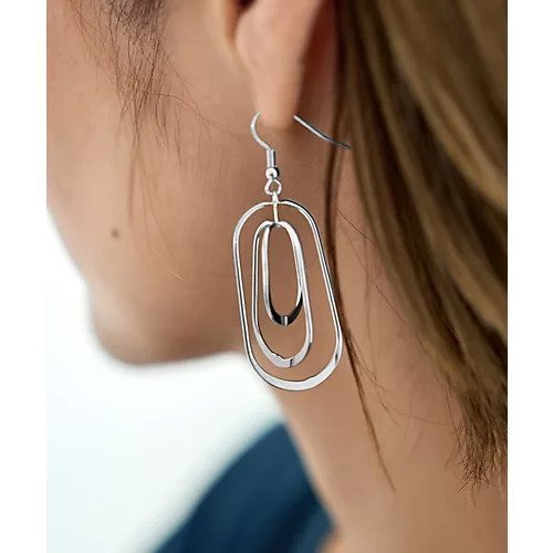 【スタイルデリ/STYLE DELI】のクロス配置のオーバルフックピアス インテリア・キッズ・メンズ・レディースファッション・服の通販 founy(ファニー) 　ファッション　Fashion　レディースファッション　Fashion for Women　スポーツ　Sports, Activewear　タオル　Towel, Bath Towel　ハンド　Hand, Handmade　フラット　Flat, Flat Shoes　エレガント 上品　Elegant　シルバー|ID: prp329100004768375 ipo3291000000034536447