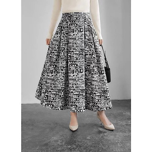 【スタイルデリ/STYLE DELI】の【LUXE】ジャガード2トーンシティ柄フレアスカート 人気、トレンドファッション・服の通販 founy(ファニー) 　ファッション　Fashion　レディースファッション　Fashion for Women　スカート　Skirts　Aライン・フレアスカート　A-Line & Flared Skirts　ダメージ　Distressed, Destroyed　フレア　Flare, Flared　プリント　Print, Printed Pattern　ポケット　Pocket, Pocket Detail　おすすめ　Recommended / Our Picks　夏　Summer　other-3|ID: prp329100004769253 ipo3291000000034543925