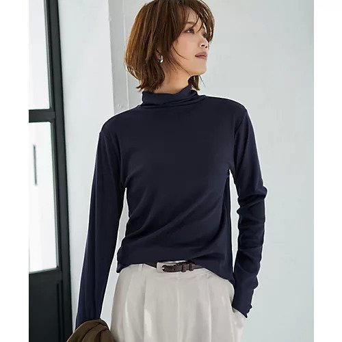 【スタイルデリ/STYLE DELI】のやわらか薄リブルーズタートルトップス インテリア・キッズ・メンズ・レディースファッション・服の通販 founy(ファニー) 　ファッション　Fashion　レディースファッション　Fashion for Women　トップス・カットソー　Cut & Sew Tops　インナー　Innerwear　カットソー　Cut and Sewn Top　サロペット　Overalls, Salopette　ジャケット　Jacket, Outerwear　スリット　Slit, Slit Detail　タートル　Turtleneck, Turtle Collar　定番　Standard, Basic Item　人気　Popular, Best Seller　長袖　Long Sleeve, Full Sleeve　フィット　Fit, Slim Fit　ベーシック　Basic, Essential　防寒　Cold Protection, Winter-Ready　ルーズ　Loose, Oversized　冬　Winter / This Winter　ネイビー|ID: prp329100004770115 ipo3291000000034554512