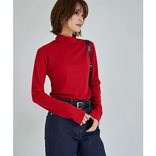 【スタイルデリ/STYLE DELI】のやわらか薄リブルーズタートルトップス インテリア・キッズ・メンズ・レディースファッション・服の通販 founy(ファニー) 　ファッション　Fashion　レディースファッション　Fashion for Women　トップス・カットソー　Cut & Sew Tops　インナー　Innerwear　カットソー　Cut and Sewn Top　サロペット　Overalls, Salopette　ジャケット　Jacket, Outerwear　スリット　Slit, Slit Detail　タートル　Turtleneck, Turtle Collar　定番　Standard, Basic Item　人気　Popular, Best Seller　長袖　Long Sleeve, Full Sleeve　フィット　Fit, Slim Fit　ベーシック　Basic, Essential　防寒　Cold Protection, Winter-Ready　ルーズ　Loose, Oversized　冬　Winter / This Winter　レッド|ID: prp329100004770115 ipo3291000000035412339