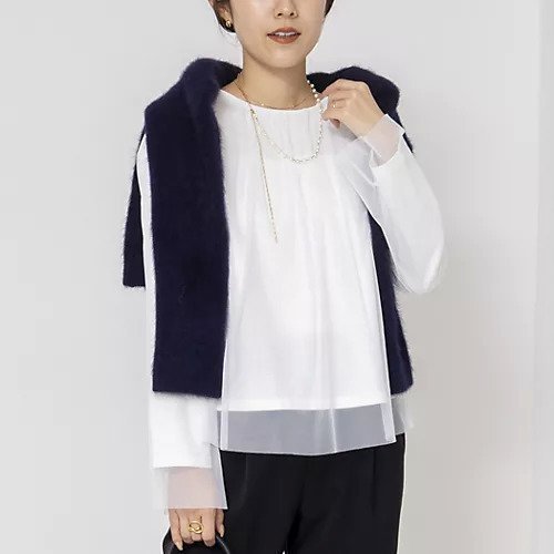 【ノーリーズ/NOLLEY'S】のウォッシャブルチュールレイヤード2WAYブラウス インテリア・キッズ・メンズ・レディースファッション・服の通販 founy(ファニー) ファッション Fashion レディースファッション Fashion for Women トップス・カットソー Cut & Sew Tops シャツ・ブラウス・オフィスカジュアル Elegant Blouses & Button-Ups 2025年 2025 2025-2026秋冬・A/W Autumn/Winter 2025–26 AW25–26 おすすめ Recommended / Our Picks インナー Innerwear カーディガン Cardigan, Knitwear ギャザー Gathered, Ruffled ジャケット Jacket, Outerwear チュール Tulip, Tulip Motif ボトム Bottoms, Lower Wear ホワイト|ID: prp329100004770124 ipo3291000000034554557