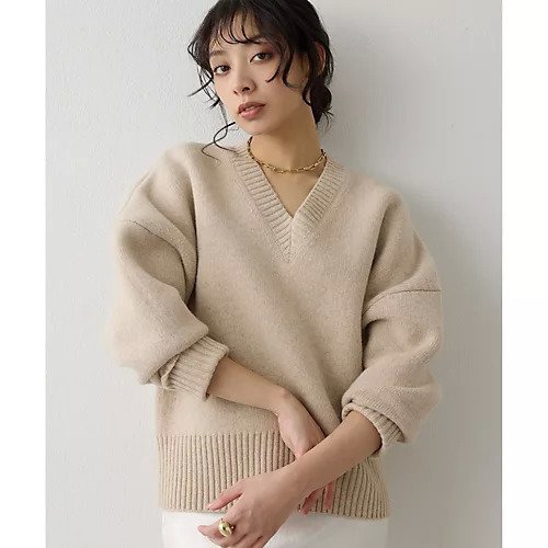 【ウィムガゼット/Whim Gazette】のシルエットニット インテリア・キッズ・メンズ・レディースファッション・服の通販 founy(ファニー) 　ファッション　Fashion　レディースファッション　Fashion for Women　トップス・カットソー　Cut & Sew Tops　ニット　Knit Tops & Sweaters　2025年　2025　2025-2026秋冬・A/W　Autumn/Winter 2025–26 AW25–26　クール　Cool, Chic　シンプル　Simple, Minimal　ストレッチ　Stretch, Stretchy Fabric　フォルム　Silhouette, Form　ベージュ|ID: prp329100004770138 ipo3291000000034554660