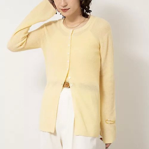 【ノーリーズソフィー/NOLLEY'S sophi】の《手洗い可能》モヘヤ混片畦ミディ丈Cネックカーディガン インテリア・キッズ・メンズ・レディースファッション・服の通販 founy(ファニー) 　ファッション　Fashion　レディースファッション　Fashion for Women　トップス・カットソー　Cut & Sew Tops　カーディガン・羽織り　Layered Style Cardigans　2025年　2025　2025-2026秋冬・A/W　Autumn/Winter 2025–26 AW25–26　カーディガン　Cardigan, Knitwear　コンパクト　Compact, Small Size　シンプル　Simple, Minimal　バランス　Balance, Style Balance　ボトム　Bottoms, Lower Wear　畦　Ribbed Knit　クリーム|ID: prp329100004770145 ipo3291000000034554729