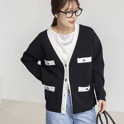 【ノーリーズ/NOLLEY'S】の《手洗い可能》スムース配色Vネックカーディガン インテリア・キッズ・メンズ・レディースファッション・服の通販 founy(ファニー) https://founy.com/ ファッション Fashion レディースファッション Fashion for Women トップス・カットソー Cut & Sew Tops カーディガン・羽織り Layered Style Cardigans Vネックトップス V-Neck Tops / V-Cut Neckline Shirts 2025年 2025 2025-2026秋冬・A/W Autumn/Winter 2025–26 AW25–26 カーディガン Cardigan, Knitwear クラシカル Classical, Vintage-Inspired ジャケット Jacket, Outerwear デニム Denim, Jeans Material ポケット Pocket, Pocket Detail ロング Long, Long-Length エレガント 上品 Elegant |ID: prp329100004770149 ipo3291000000034554755