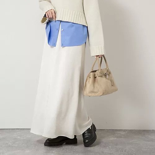 【ノーリーズソフィー/NOLLEY'S sophi】のウォッシャブルスエードサテンナロースカート インテリア・キッズ・メンズ・レディースファッション・服の通販 founy(ファニー) ファッション Fashion レディースファッション Fashion for Women スカート Skirts 2025年 2025 2025-2026秋冬・A/W Autumn/Winter 2025–26 AW25–26 サテン Satin, Glossy Fabric ジャケット Jacket, Outerwear フィット Fit, Slim Fit エレガント 上品 Elegant オフホワイト|ID: prp329100004770152 ipo3291000000034554773