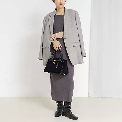 【ノーリーズソフィー/NOLLEY'S sophi】の《手洗い可能》ウール混ワイドリブ袖口配色ロングワンピース 人気、トレンドファッション・服の通販 founy(ファニー) ファッション Fashion レディースファッション Fashion for Women ワンピース Dresses 2025年 2025 2025-2026秋冬・A/W Autumn/Winter 2025–26 AW25–26 スリット Slit, Slit Detail ロング Long, Long-Length ワイドリブ Wide Rib, Wide Ribbed Knit other-1|ID: prp329100004770161 ipo3291000000034554832