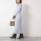 【ノーリーズソフィー/NOLLEY'S sophi】の《手洗い可能》ウール混ワイドリブ袖口配色ロングワンピース サックス|ID: prp329100004770161 ipo3291000000034554836
