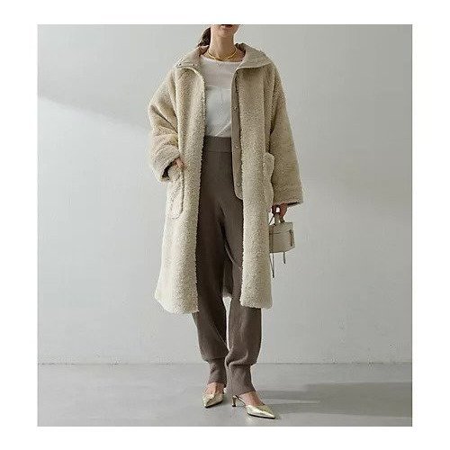 【ウィムガゼット/Whim Gazette】のリバーシブルボアコート インテリア・キッズ・メンズ・レディースファッション・服の通販 founy(ファニー) 　ファッション　Fashion　レディースファッション　Fashion for Women　アウター　Coat / Outerwear Collection　コート・ロングコート・ピーコート　Long Coats, Peacoats & More　2025年　2025　2025-2026秋冬・A/W　Autumn/Winter 2025–26 AW25–26　ストレッチ　Stretch, Stretchy Fabric　リバーシブル　Reversible, Two-Sided　エレガント 上品　Elegant　防寒　Cold Protection, Winter-Ready　ベージュ|ID: prp329100004770182 ipo3291000000034555217