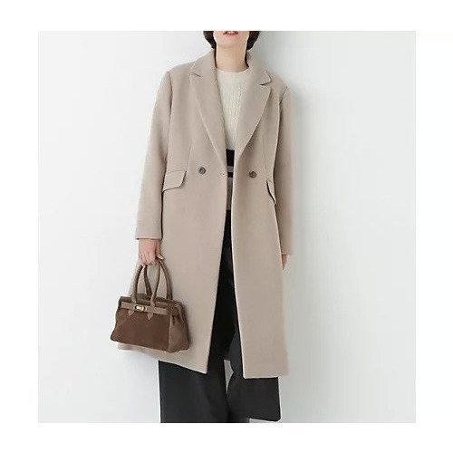 【ヒューマンウーマン/HUMAN WOMAN】のウールモッサダブルチェスターコート インテリア・キッズ・メンズ・レディースファッション・服の通販 founy(ファニー) ファッション Fashion レディースファッション Fashion for Women アウター Coat / Outerwear Collection コート・ロングコート・ピーコート Long Coats, Peacoats & More チェスターコート・ロング丈アウター Chester Coats / Chesterfield Long Coats おすすめ Recommended / Our Picks スタンダード Standard, Basic ストライプ Stripe, Striped Pattern ダブル Double, Double-Breasted チェスターコート Chester Coat, Long Coat デニム Denim, Jeans Material パーカー Hoodie, Parka ポケット Pocket, Pocket Detail エレガント 上品 Elegant 冬 Winter / This Winter ベージュ|ID: prp329100004771200 ipo3291000000034565718