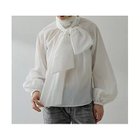 【ウィムガゼット/Whim Gazette】のギャザーボウタイブラウス 人気、トレンドファッション・服の通販 founy(ファニー) ファッション Fashion レディースファッション Fashion for Women トップス・カットソー Cut & Sew Tops シャツ・ブラウス・オフィスカジュアル Elegant Blouses & Button-Ups 2025年 2025 2025-2026秋冬・A/W Autumn/Winter 2025–26 AW25–26 シンプル Simple, Minimal ジャケット Jacket, Outerwear スウェット / スエット Sweatshirt, Sweatwear スリーブ Sleeve, Long Sleeve / Short Sleeve thumbnail ホワイト|ID: prp329100004773609 ipo3291000000034594228