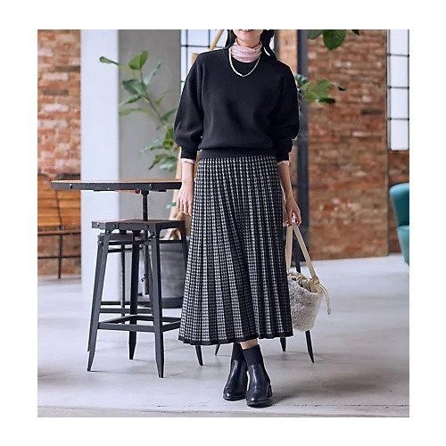 【エニー/ANY】の【2SET】ニットセットアップ インテリア・キッズ・メンズ・レディースファッション・服の通販 founy(ファニー) 　ファッション　Fashion　レディースファッション　Fashion for Women　トップス・カットソー　Cut & Sew Tops　ニット　Knit Tops & Sweaters　洗える　Machine Washable　シンプル　Simple, Minimal　ストレッチ　Stretch, Stretchy Fabric　セットアップ　Set-Up, Coordinated Outfit　タートル　Turtleneck, Turtle Collar　定番　Standard, Basic Item　プリーツ　Pleats, Pleated　楽ちん　Easy Fit, Comfortable　冬　Winter / This Winter　ブラック&#215;グレー|ID: prp329100004773633 ipo3291000000034594434