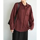 【スタイルデリ/STYLE DELI】の【LUXE】シボ入りとろみサテンシャツB 人気、トレンドファッション・服の通販 founy(ファニー) ファッション Fashion レディースファッション Fashion for Women トップス・カットソー Cut & Sew Tops シャツ・ブラウス・オフィスカジュアル Elegant Blouses & Button-Ups イエロー Yellow インナー Innerwear カフス Cuff Design サテン Satin, Glossy Fabric ストレート Straight, Straight Cut スリット Slit, Slit Detail とろみ Fluid, Flowy Fabric なめらか Smooth, Silky Texture 長袖 Long Sleeve, Full Sleeve フロント Front, Front Design ポケット Pocket, Pocket Detail ミドル Middle Length, Mid Height メタリック Metallic, Shiny Finish ラウンド Round, Round Neck 夏 Summer thumbnail バーガンディ|ID: prp329100004775380 ipo3291000000035849407