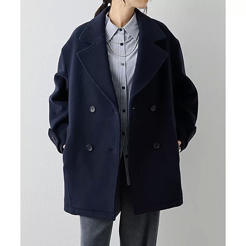 【ウィムガゼット/Whim Gazette】の【THE PAUSE】ミドルPコート インテリア・キッズ・メンズ・レディースファッション・服の通販 founy(ファニー) 　ファッション　Fashion　レディースファッション　Fashion for Women　アウター　Coat / Outerwear Collection　コート・ロングコート・ピーコート　Long Coats, Peacoats & More　Pコート　Pea Coats　イタリア　Italy　ヴィンテージ　Vintage Style　グラデーション　Gradient, Ombre　ショルダー　Shoulder, Shoulder Strap　ドロップ　Drop Shoulder, Dropped Style　ボトム　Bottoms, Lower Wear　ミドル　Middle Length, Mid Height　ワーク　Workwear, Utility Style　エレガント 上品　Elegant　2025年　2025　2025-2026秋冬・A/W　Autumn/Winter 2025–26 AW25–26　ネイビー|ID: prp329100004775406 ipo3291000000034615272