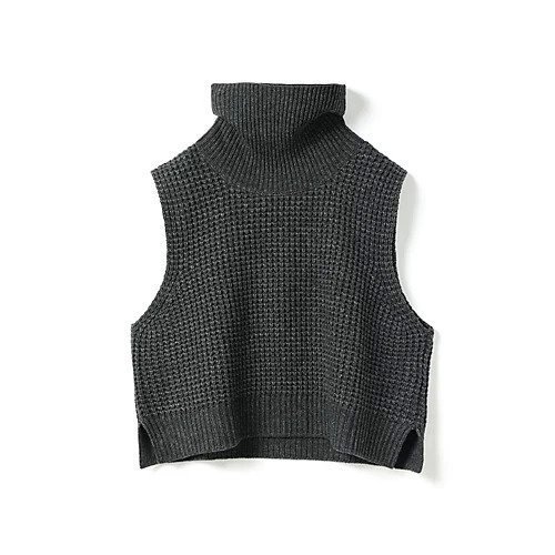 【ミズイロ インド/mizuiro ind】のワッフルハイネックベスト インテリア・キッズ・メンズ・レディースファッション・服の通販 founy(ファニー) ファッション Fashion レディースファッション Fashion for Women アウター Coat / Outerwear Collection トップス・カットソー Cut & Sew Tops ベスト&ジレ / 重ね着スタイル Vests & Gilets ウォーム Warm Fabric コンパクト Compact, Small Size シンプル Simple, Minimal ハイネック High Neck, Mock Neck ベスト Vest, Waistcoat ワッフル Waffle, Waffle Knit 人気 Popular, Best Seller チャコールグレー|ID: prp329100004775625 ipo3291000000035307171