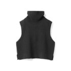【ミズイロ インド/mizuiro ind】のワッフルハイネックベスト ブラック|ID: prp329100004775625 ipo3291000000035849425