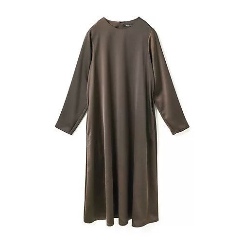 【ミズイロ インド/mizuiro ind】のAラインワンピース インテリア・キッズ・メンズ・レディースファッション・服の通販 founy(ファニー) 　ファッション　Fashion　レディースファッション　Fashion for Women　ワンピース　Dresses　Aラインワンピース・フレアシルエット　A-Line Dresses / Flared Silhouette Dresses　オケージョン　Occasion Wear　カーディガン　Cardigan, Knitwear　サテン　Satin, Glossy Fabric　ベスト　Vest, Waistcoat　エレガント 上品　Elegant　ブラウン|ID: prp329100004775634 ipo3291000000034618333