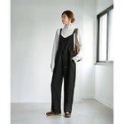 【スタイルデリ/STYLE DELI】のフロントVライン厚地ツイルサロペット ブラック|ID: prp329100004776516 ipo3291000000034627299