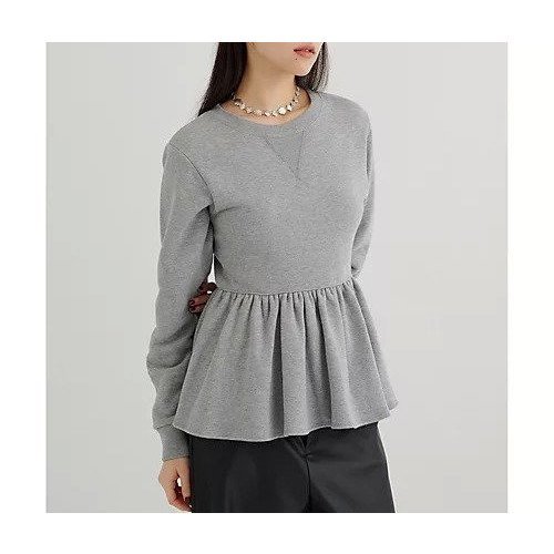 【ウィムガゼット/Whim Gazette】の裏毛フリルプルオーバー 人気、トレンドファッション・服の通販 founy(ファニー) 　ファッション　Fashion　レディースファッション　Fashion for Women　トップス・カットソー　Cut & Sew Tops　カジュアルプルオーバー・ニットトップス　Pullovers & Knit Tops / Casual Pullovers　スウェット / スエット　Sweatshirt, Sweatwear　セットアップ　Set-Up, Coordinated Outfit　バランス　Balance, Style Balance　フェミニン　Feminine, Girly　フリル　Frill, Ruffle　ペプラム　Peplum, Flared Hem　ボトム　Bottoms, Lower Wear　おすすめ　Recommended / Our Picks　日本製　Made In Japan　2026年　2026　other-3|ID: prp329100004777331 ipo3291000000034639044