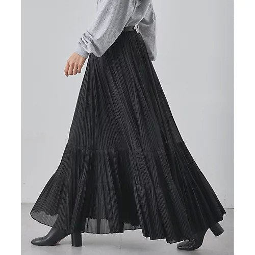 【ウィムガゼット/Whim Gazette】のオーガンジーティアードスカート インテリア・キッズ・メンズ・レディースファッション・服の通販 founy(ファニー) ファッション Fashion レディースファッション Fashion for Women スカート Skirts ティアードスカート Tiered Skirts 2026年 2026 オーガンジー Organza Fabric シアー Sheer, See-Through ティアードスカート Tiered Skirt, Flounced Skirt フェミニン Feminine, Girly プリーツ Pleats, Pleated リラックス Relax, Relaxed Fit ヴィンテージ Vintage Style エレガント 上品 Elegant ブラック|ID: prp329100004777338 ipo3291000000034639095
