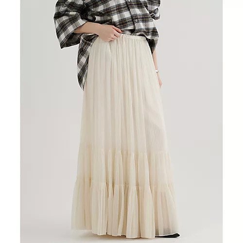 【ウィムガゼット/Whim Gazette】のオーガンジーティアードスカート インテリア・キッズ・メンズ・レディースファッション・服の通販 founy(ファニー) ファッション Fashion レディースファッション Fashion for Women スカート Skirts ティアードスカート Tiered Skirts 2026年 2026 オーガンジー Organza Fabric シアー Sheer, See-Through ティアードスカート Tiered Skirt, Flounced Skirt フェミニン Feminine, Girly プリーツ Pleats, Pleated リラックス Relax, Relaxed Fit ヴィンテージ Vintage Style エレガント 上品 Elegant オフホワイト|ID: prp329100004777338 ipo3291000000034639097