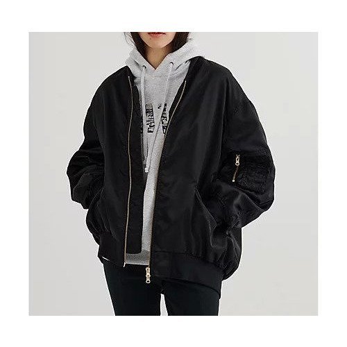 【ウィムガゼット/Whim Gazette】のミドルMA-1 インテリア・キッズ・メンズ・レディースファッション・服の通販 founy(ファニー) 　ファッション　Fashion　レディースファッション　Fashion for Women　アウター　Coat / Outerwear Collection　MA-1ジャケット　MA-1 Bomber Jackets / Flight Jackets　2026年　2026　ツイル　Twist, Twisted Detail　バランス　Balance, Style Balance　ブルゾン　Blouson, Bomber Jacket　ミドル　Middle Length, Mid Height　ミリタリー　Military, Army Style　エレガント 上品　Elegant　ブラック|ID: prp329100004777355 ipo3291000000034639245