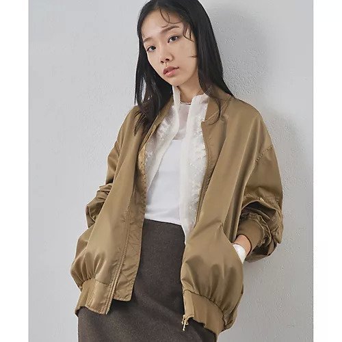 【ウィムガゼット/Whim Gazette】のミドルMA-1 インテリア・キッズ・メンズ・レディースファッション・服の通販 founy(ファニー) 　ファッション　Fashion　レディースファッション　Fashion for Women　アウター　Coat / Outerwear Collection　MA-1ジャケット　MA-1 Bomber Jackets / Flight Jackets　2026年　2026　ツイル　Twist, Twisted Detail　バランス　Balance, Style Balance　ブルゾン　Blouson, Bomber Jacket　ミドル　Middle Length, Mid Height　ミリタリー　Military, Army Style　エレガント 上品　Elegant　ベージュ|ID: prp329100004777355 ipo3291000000034639246