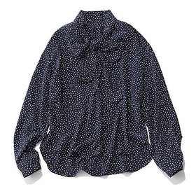 【エムセブンデイズ/M7days】 【とろみ素材】エレガントドット柄ボウタイブラウス人気、トレンドファッション・服の通販 founy(ファニー) ファッション Fashion レディースファッション Fashion for Women トップス・カットソー Cut & Sew Tops シャツ・ブラウス・オフィスカジュアル Elegant Blouses & Button-Ups とろみ Fluid, Flowy Fabric エレガント 上品 Elegant カーディガン Cardigan, Knitwear ジャケット Jacket, Outerwear ドット Polka Dot, Dot Pattern 洗える Machine Washable |ID:prp329100004779379