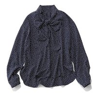 【エムセブンデイズ/M7days】の【とろみ素材】エレガントドット柄ボウタイブラウス 人気、トレンドファッション・服の通販 founy(ファニー) ファッション Fashion レディースファッション Fashion for Women トップス・カットソー Cut & Sew Tops シャツ・ブラウス・オフィスカジュアル Elegant Blouses & Button-Ups とろみ Fluid, Flowy Fabric エレガント 上品 Elegant カーディガン Cardigan, Knitwear ジャケット Jacket, Outerwear ドット Polka Dot, Dot Pattern 洗える Machine Washable |ID:prp329100004779379