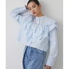 【ウィムガゼット/Whim Gazette】の【THE PAUSE】フリルショートシャツ 人気、トレンドファッション・服の通販 founy(ファニー) ファッション Fashion レディースファッション Fashion for Women トップス・カットソー Cut & Sew Tops シャツ・ブラウス・オフィスカジュアル Elegant Blouses & Button-Ups ヴィンテージ Vintage Style グラデーション Gradient, Ombre コンパクト Compact, Small Size スタンド Stand Collar, Upright Stand トレンド Trend, Trending Now フリル Frill, Ruffle フロント Front, Front Design ワーク Workwear, Utility Style 2025年 2025 2025-2026秋冬・A/W Autumn/Winter 2025–26 AW25–26 thumbnail サックスブルー|ID: prp329100004779380 ipo3291000000034664138