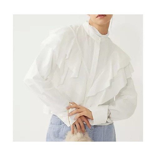 【ウィムガゼット/Whim Gazette】の【THE PAUSE】フリルショートシャツ インテリア・キッズ・メンズ・レディースファッション・服の通販 founy(ファニー) ファッション Fashion レディースファッション Fashion for Women トップス・カットソー Cut & Sew Tops シャツ・ブラウス・オフィスカジュアル Elegant Blouses & Button-Ups ヴィンテージ Vintage Style グラデーション Gradient, Ombre コンパクト Compact, Small Size スタンド Stand Collar, Upright Stand トレンド Trend, Trending Now フリル Frill, Ruffle フロント Front, Front Design ワーク Workwear, Utility Style 2025年 2025 2025-2026秋冬・A/W Autumn/Winter 2025–26 AW25–26 オフホワイト|ID: prp329100004779380 ipo3291000000034664139