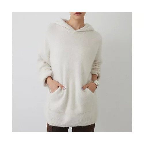 【ウィムガゼット/Whim Gazette】の【THE PAUSE】ファーニットフーディープルオーバー インテリア・キッズ・メンズ・レディースファッション・服の通販 founy(ファニー) 　ファッション　Fashion　レディースファッション　Fashion for Women　トップス・カットソー　Cut & Sew Tops　ニット　Knit Tops & Sweaters　カジュアルプルオーバー・ニットトップス　Pullovers & Knit Tops / Casual Pullovers　ヴィンテージ　Vintage Style　グラデーション　Gradient, Ombre　セットアップ　Set-Up, Coordinated Outfit　ダウン　Down, Puffer　パーカー　Hoodie, Parka　フォックス　Fox, Fox Fur　ワーク　Workwear, Utility Style　おすすめ　Recommended / Our Picks　2025年　2025　2025-2026秋冬・A/W　Autumn/Winter 2025–26 AW25–26　ライトベージュ|ID: prp329100004779383 ipo3291000000034664158