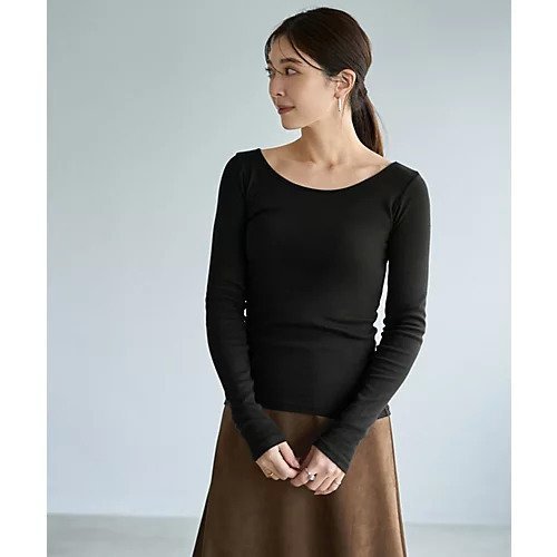 【スタイルデリ/STYLE DELI】の敏感肌対策 中に着る綿100デコルテ開きカットソー インテリア・キッズ・メンズ・レディースファッション・服の通販 founy(ファニー) 　ファッション　Fashion　レディースファッション　Fashion for Women　トップス・カットソー　Cut & Sew Tops　カットソー・ベーシックTシャツ　Cut-and-Sewn Tops / Stretch Tees & Basics　イエロー　Yellow　インナー　Innerwear　カットソー　Cut and Sewn Top　吸水　Absorbent, Quick-Dry　ストレート　Straight, Straight Cut　スリット　Slit, Slit Detail　デコルテ　Décolleté, Neckline　定番　Standard, Basic Item　長袖　Long Sleeve, Full Sleeve　フィット　Fit, Slim Fit　ブラック|ID: prp329100004779945 ipo3291000000034673848